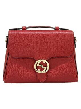 Gucci Handbag Interlocking Red Leather